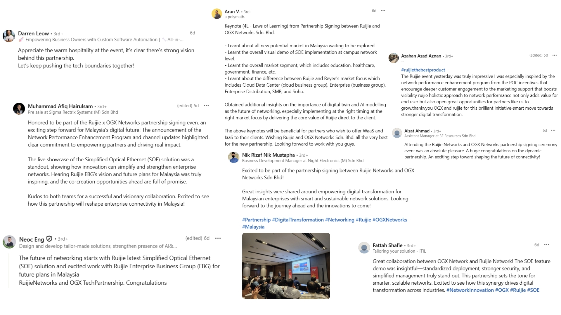 ruijie ogx signing ceremony partner feedback on linkedin
